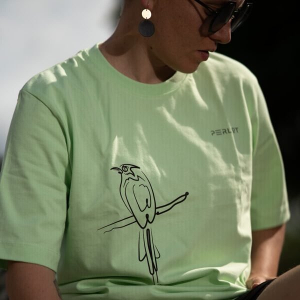 camiseta regular fit, ave barranquera, verde pistacho