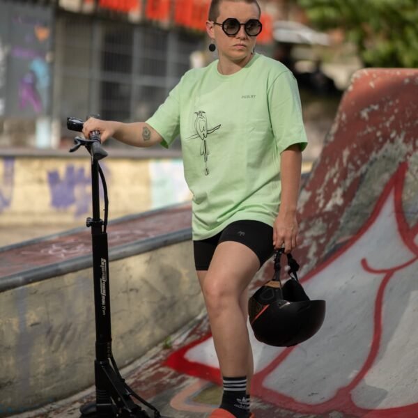 camiseta regular fit, ave barranquera, verde pistacho